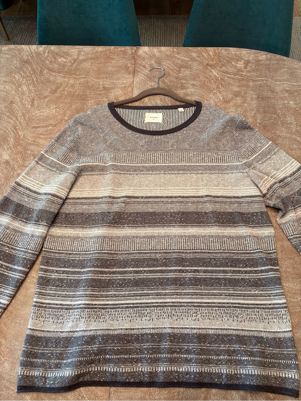 Billy Reid Men’s Striped Crewneck Sweater – XL – Made in Italy